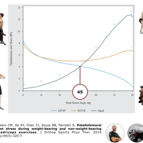 Stress articolare femororotuleo durante esercizi in carico e non in carico per il quadricipite